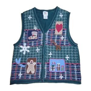 VTG Y2K NutCracker Sweater Vest Womens Christmas Embroidered Holiday Winter SZ L